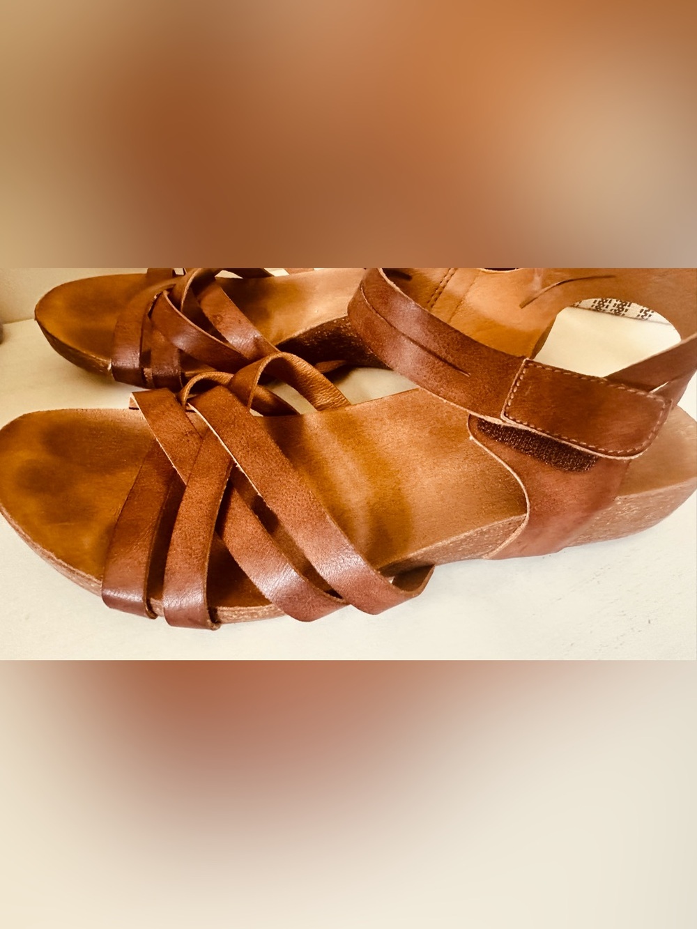 Korks Brown Strappy Leather Sandals